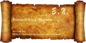 Benedikty Norma névjegykártya